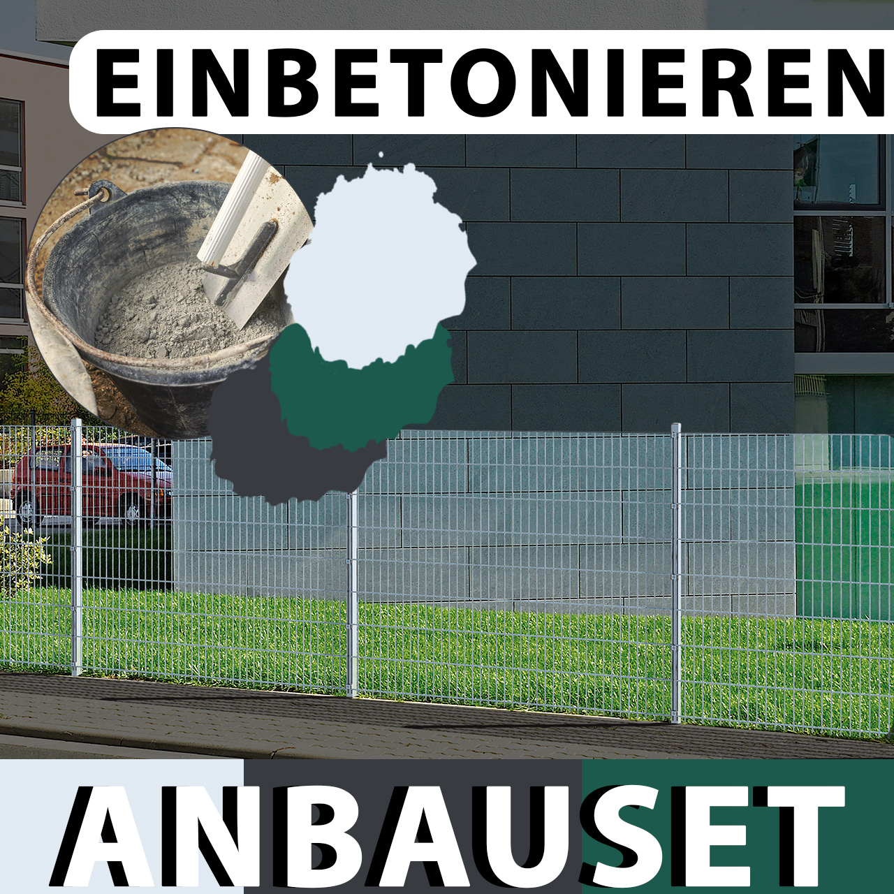Alberts Anbauset Doppelstabmattenzaun, verschiedene Farben, Zaunhöhe 80 - 200 cm, Länge 2 m Produktabbildung 4