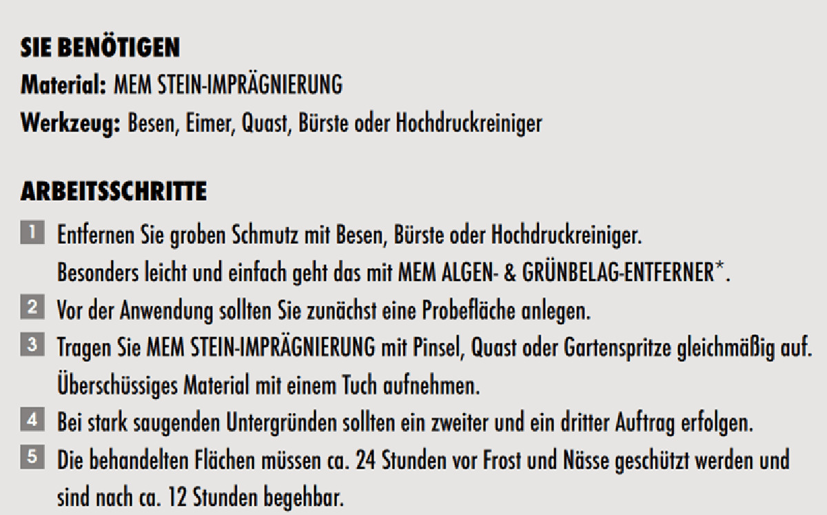 MEM Stein-Imprägnierung 5 l Abperleffekt, Stein-Versiegelung, Platten-Schutz, wasserabweisend Produktabbildung 5