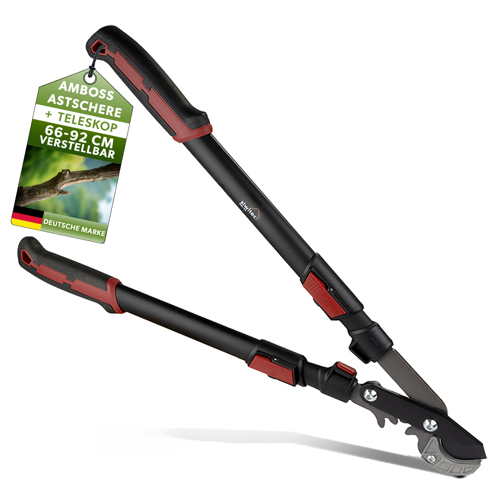 siwitec Getriebe-Teleskop-Astschere SG-23, Amboss Klinge, Aluminiumgriff, schwarz-rot Produktabbildung