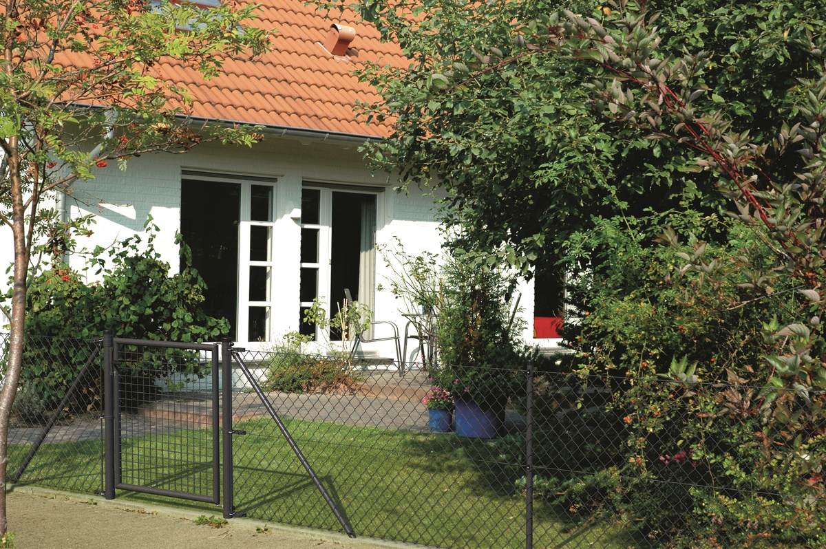 Alberts Zaunanschluss-Set für Wellengittertore Einbetonieren, Ø 60 mm, 0,80 m H, Anthrazit-metallic Produktabbildung 3