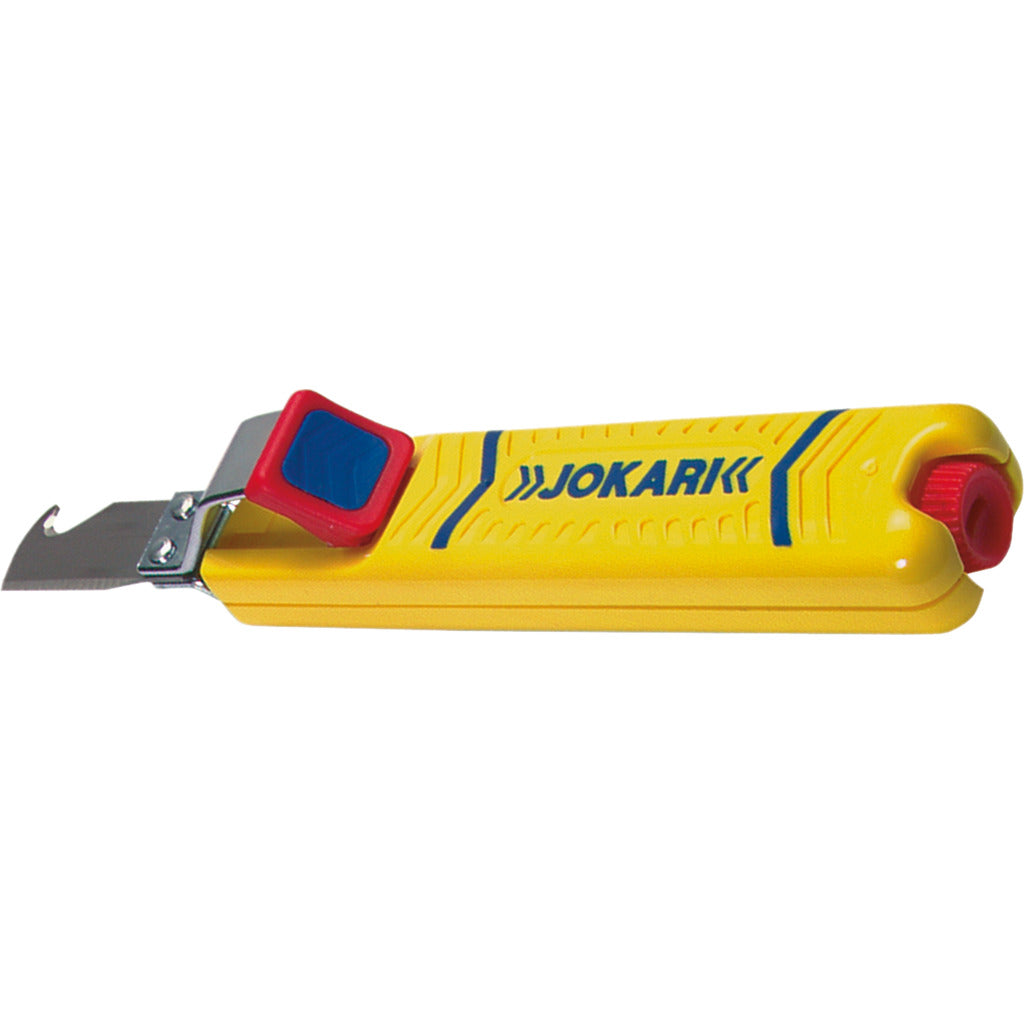JOKARI Kabelmesser Secura, Abmanteln 8-28mm, Kunststoffgehäuse, drehbares Innenmesser, TiN-Ersatzmesser, Griffsicherheit Produktabbildung
