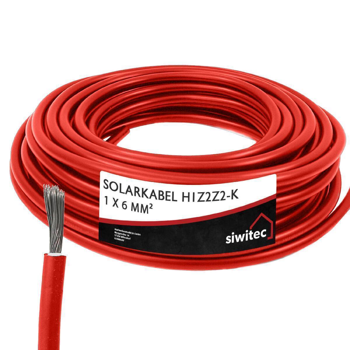 siwitec Solarkabel H1Z2Z2-K 1 x 6 mm2,  99 m, Photovoltaik Kabel, PV Kabel, Anschlusskabel Solarpanel Produktabbildung 1