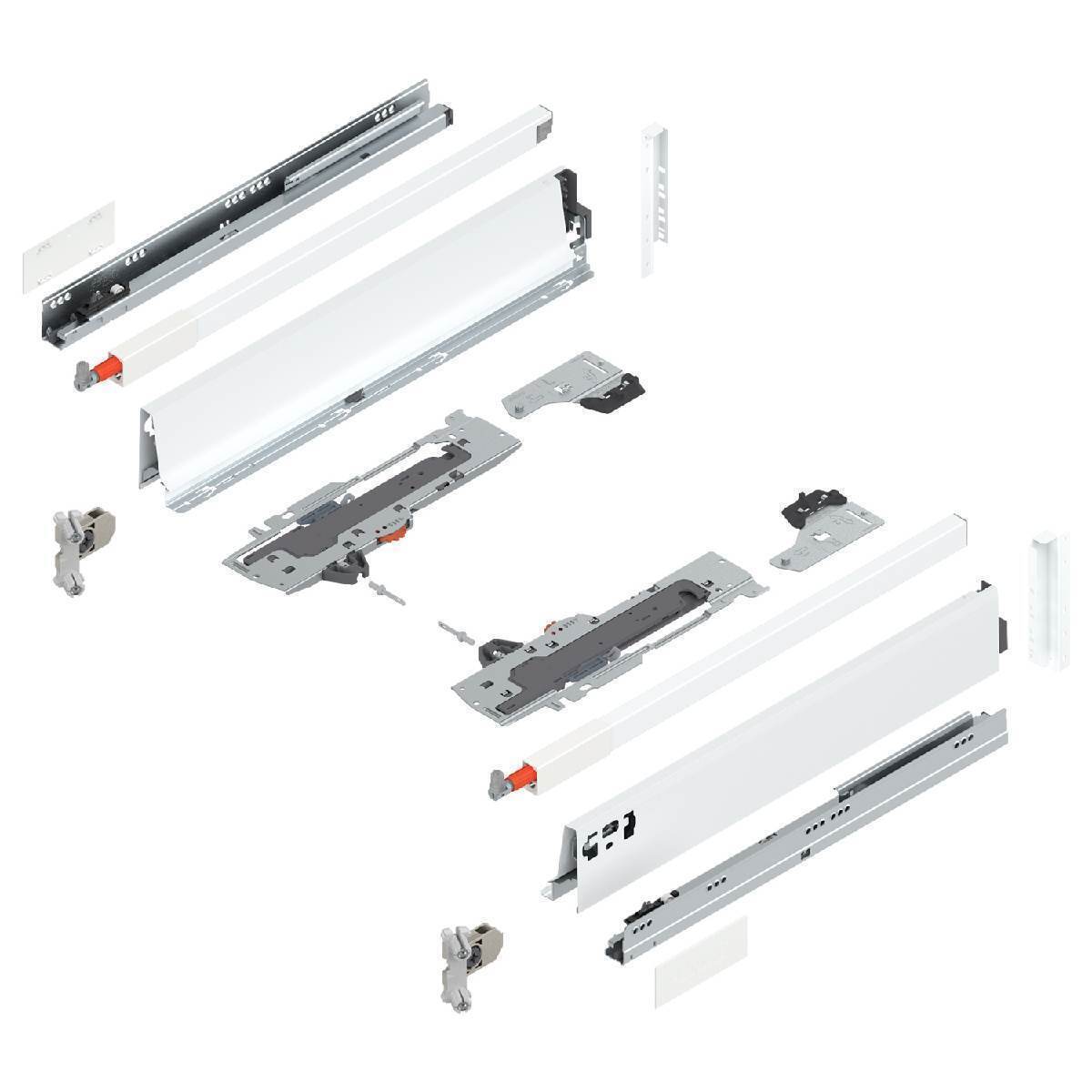 Blum TANDEMBOX antaro Frontauszug Reling D mit Vollauszug TIP-ON BLUMOTION, INSERTA, Seidenweiß Produktabbildung 1