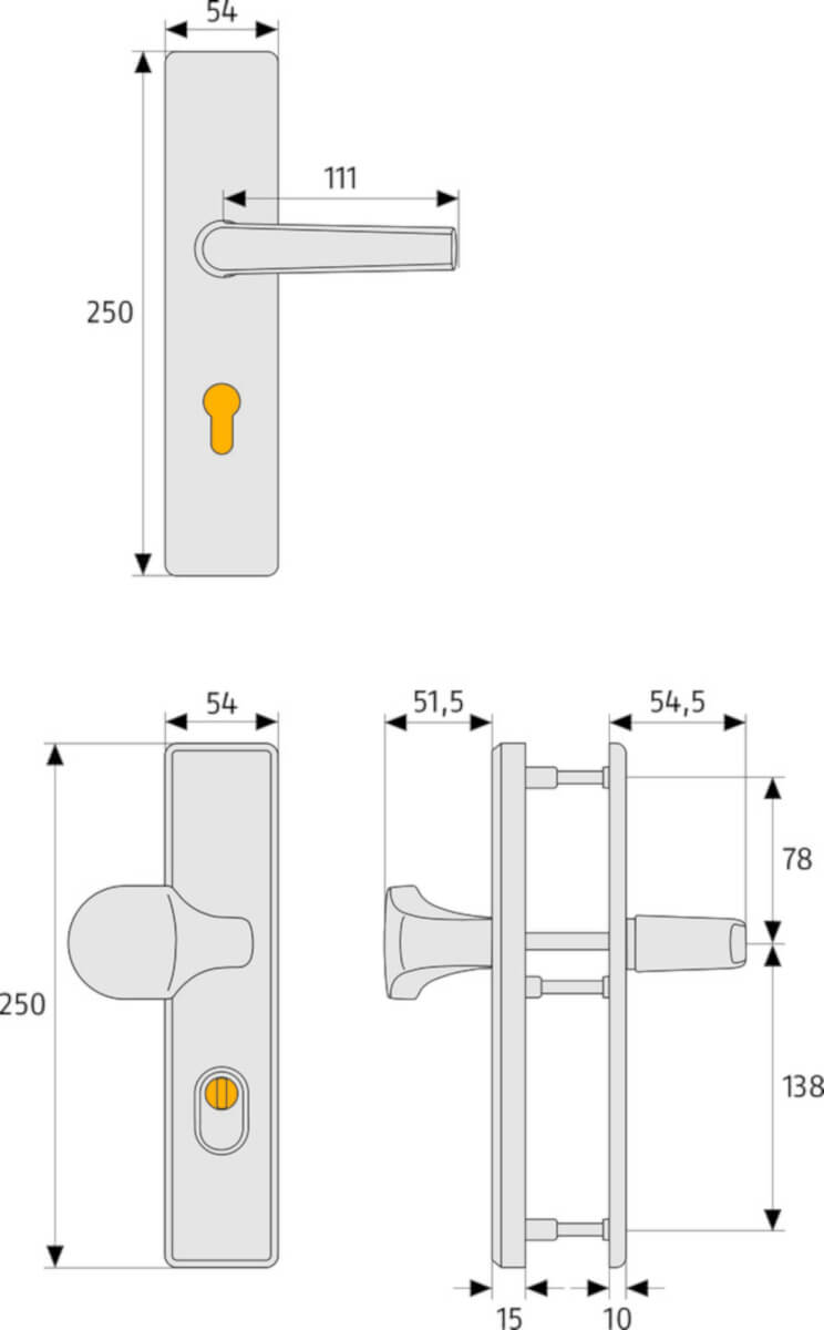 ABUS Schutzbeschlag HLZS814 F4 EK bronze