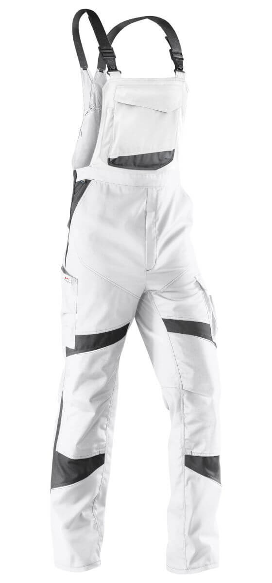 KÜBLER ACTIVIQ Latzhose | Arbeitslatzhose für Herren | Größe 118 | Weiß-Anthrazit Produktabbildung 1