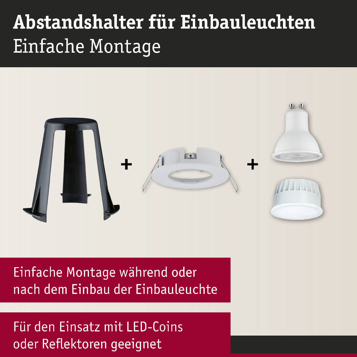 Paulmann Abstandshalter für Einbauleuchten mit Standardgröße und Bohrdurchmessern von 62 - 90 mm Produktabbildung 6