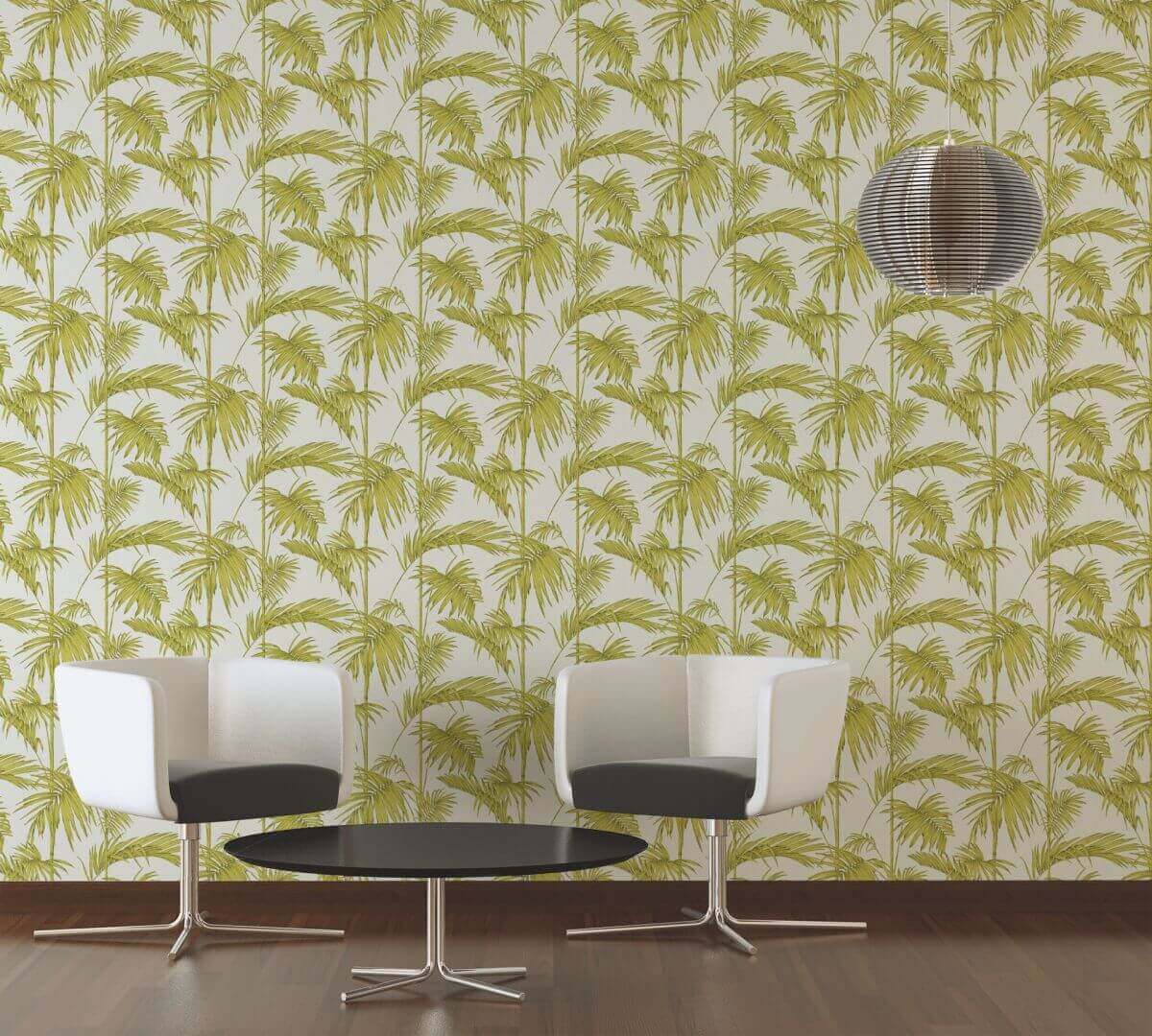 Livingwalls Creme Floral Palme Vliestapete Metropolitan Stories 369194