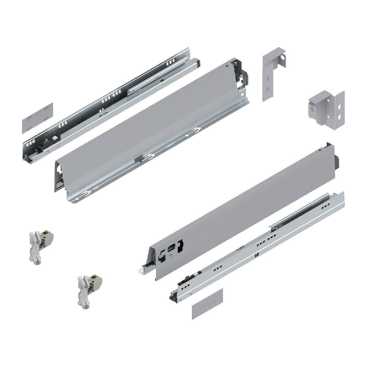 Blum TANDEMBOX Schubkasten N Vollauszug BLUMOTION Soft-Close, INSERTA, 30 kg, Grau, 55 cm Produktabbildung 1
