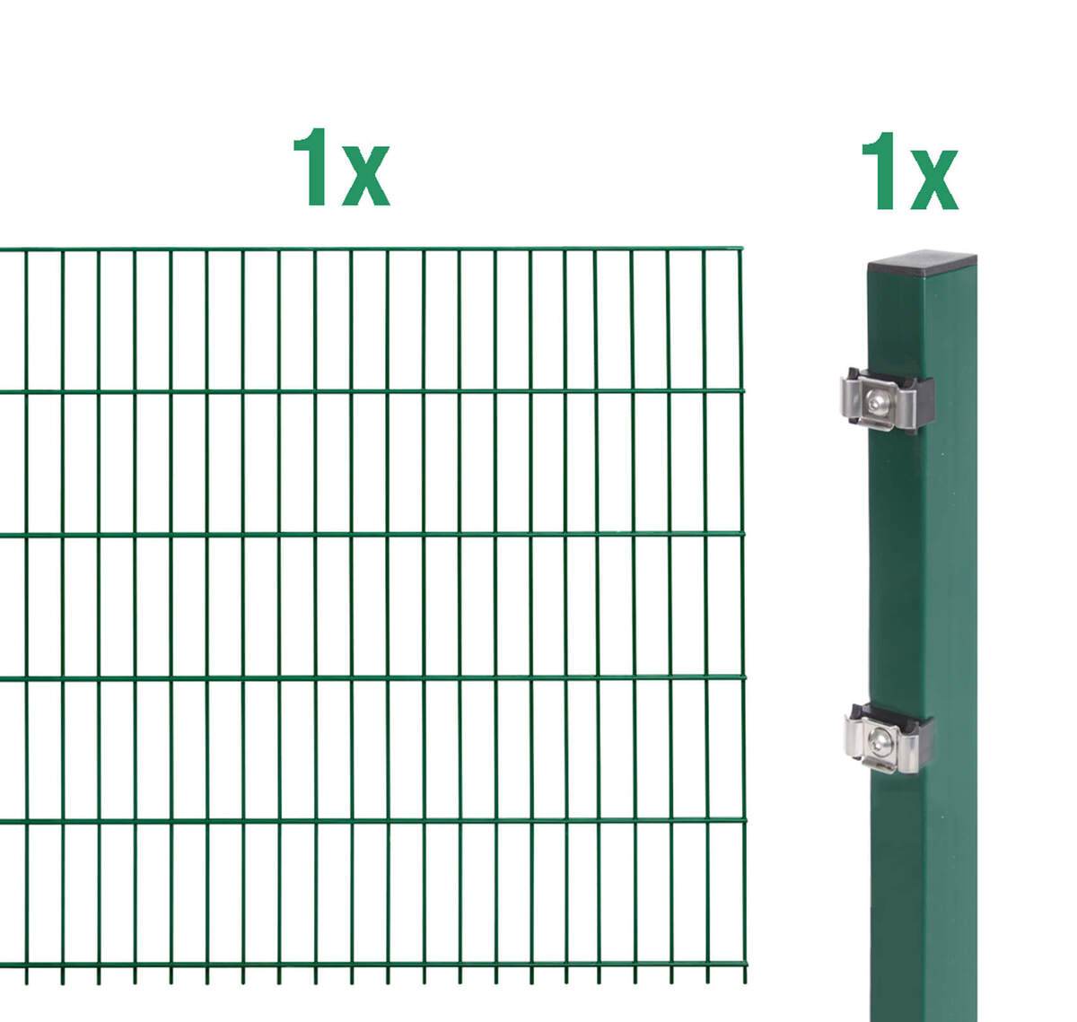 Alberts Anbauset Doppelstabmattenzaun, verschiedene Farben, Zaunhöhe 80 - 200 cm, Länge 2 m Produktabbildung