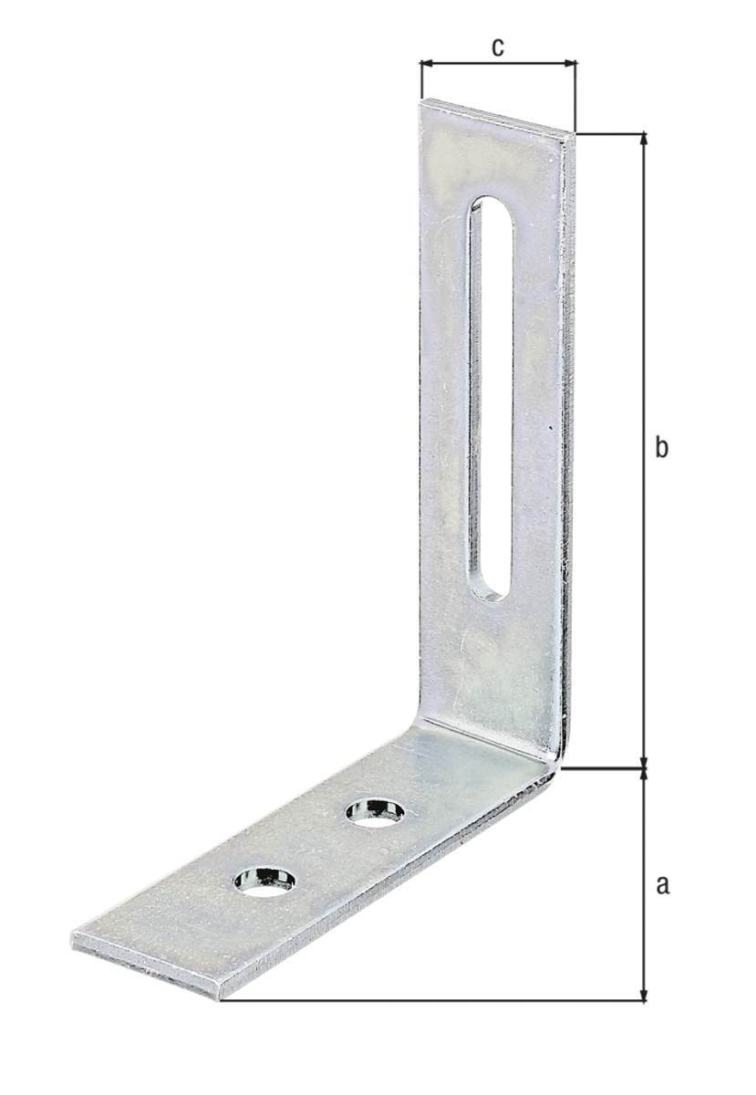 Alberts Verstellwinkel zum Aufschrauben, 65 x 80 x 20 mm, Stahl, verzinkt, 25 Stück Produktabbildung 2