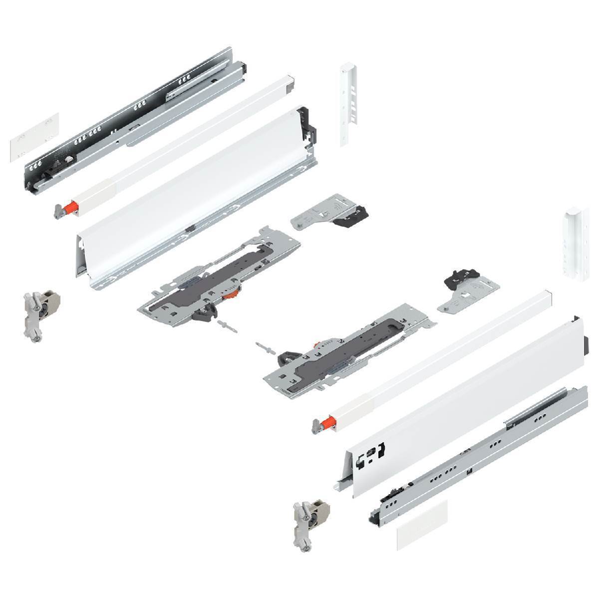Blum TANDEMBOX antaro Frontauszug Reling C mit Vollauszug TIP-ON BLUMOTION, INSERTA, Seidenweiß Produktabbildung 1