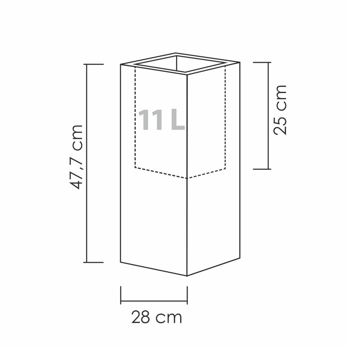 Scheurich Blumentopf Hochgefäss C-Cube High für Aussen, Blumensäule, Stony Grey, Höhe 48 cm Produktabbildung 2