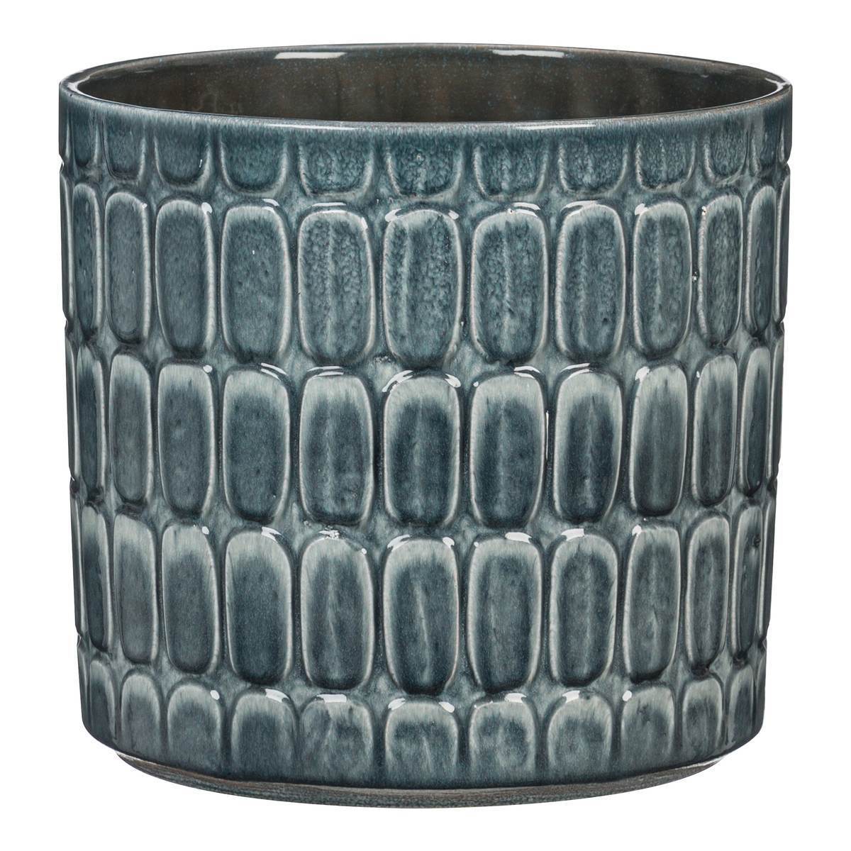 Scheurich Lagom Blumentopf, Keramik, runde Form, skandinavischer Stil, 15,9x14,6 cm, Alma Blau Grau Produktabbildung
