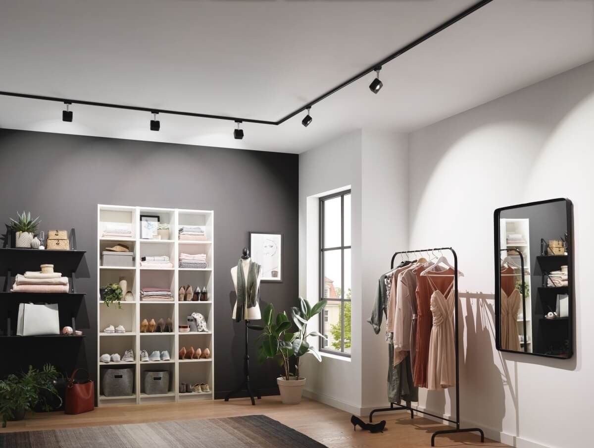 Paulmann URail LED Spot Tubo, 5W, 520 lm, Warmweiß 3000 K, 230V Schienensystem, Schwarz matt Produktabbildung 4