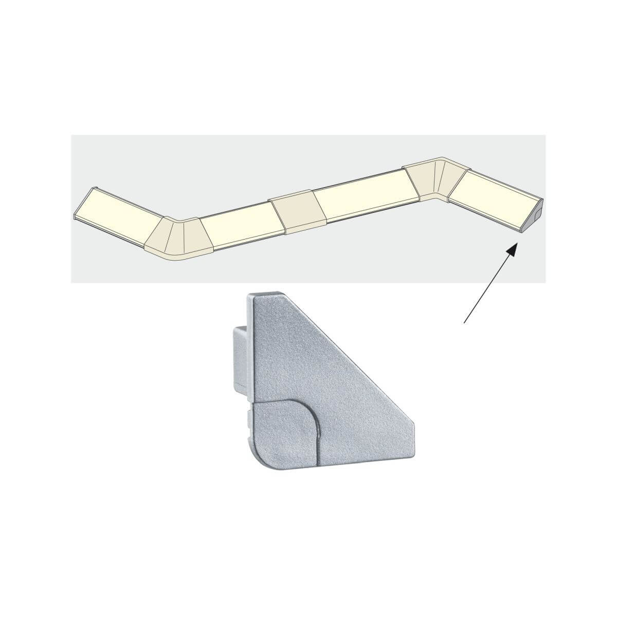 Paulmann LED-Stripe Profil Function Delta, 1, 2 m kürzbar | Endkappe Endkappe (2er Pack) Produktabbildung 2