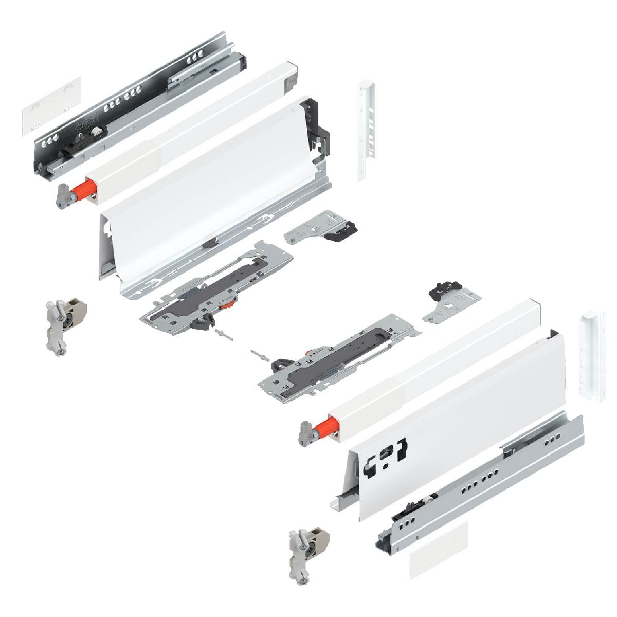 Blum TANDEMBOX antaro Frontauszug Reling D mit Vollauszug TIP-ON BLUMOTION, INSERTA, Seidenweiß Produktabbildung 1