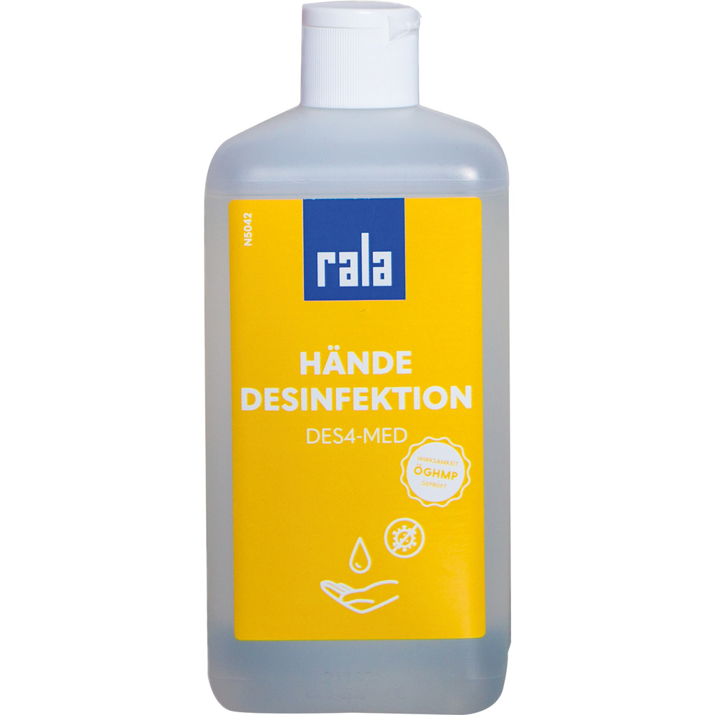 Rala Des4 Händedesinfektionsmittel 500 ml Spenderflasche VOC=88,01 % Produktabbildung