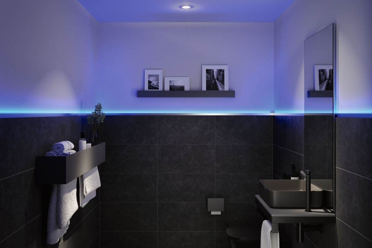 Paulmann LumiTiles LED Strip Einbauprofil, 1 m oder 2 m, Alu eloxiert | Satin, Indirektes Licht Produktabbildung 8