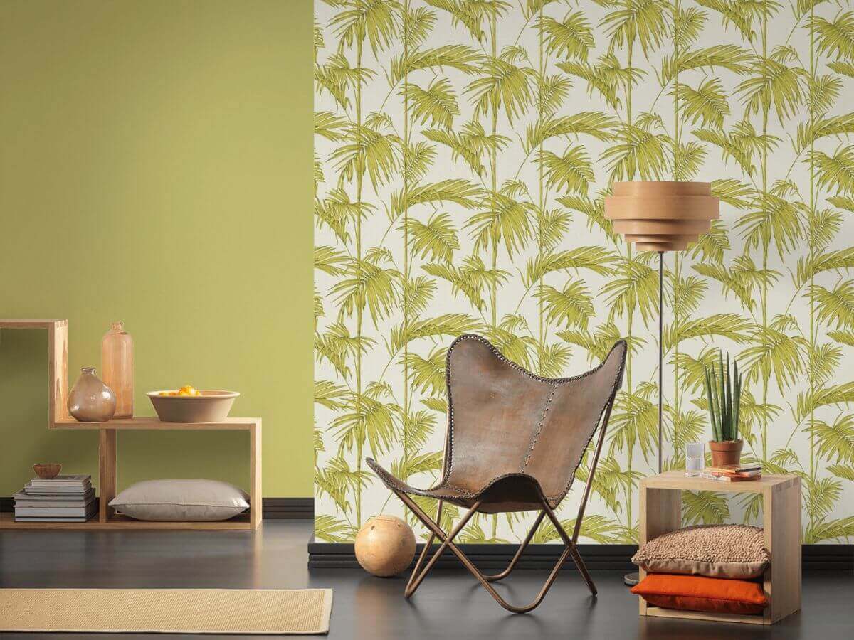 Livingwalls Creme Floral Palme Vliestapete Metropolitan Stories 369194