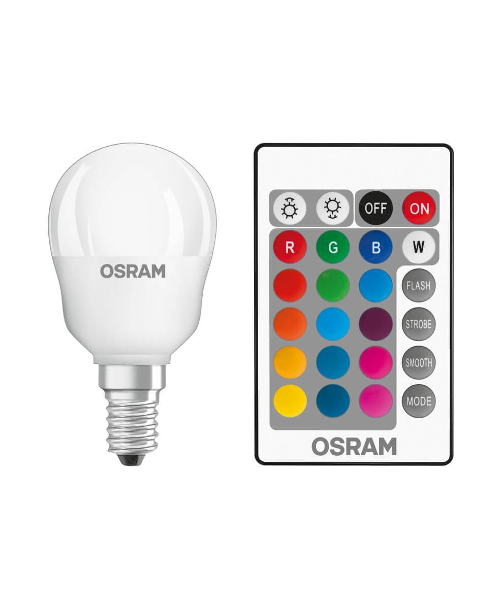 Osram Star+ Classic P 25, 4,5W = 25W, 250 lm, E14, RGBW, mit Fernbedienung Produktabbildung 1