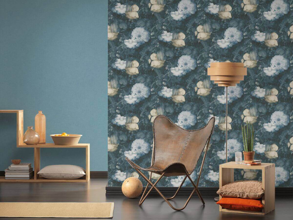 Livingwalls Blau Retro Floral Vliestapete Metropolitan Stories 369213 Produktabbildung 4