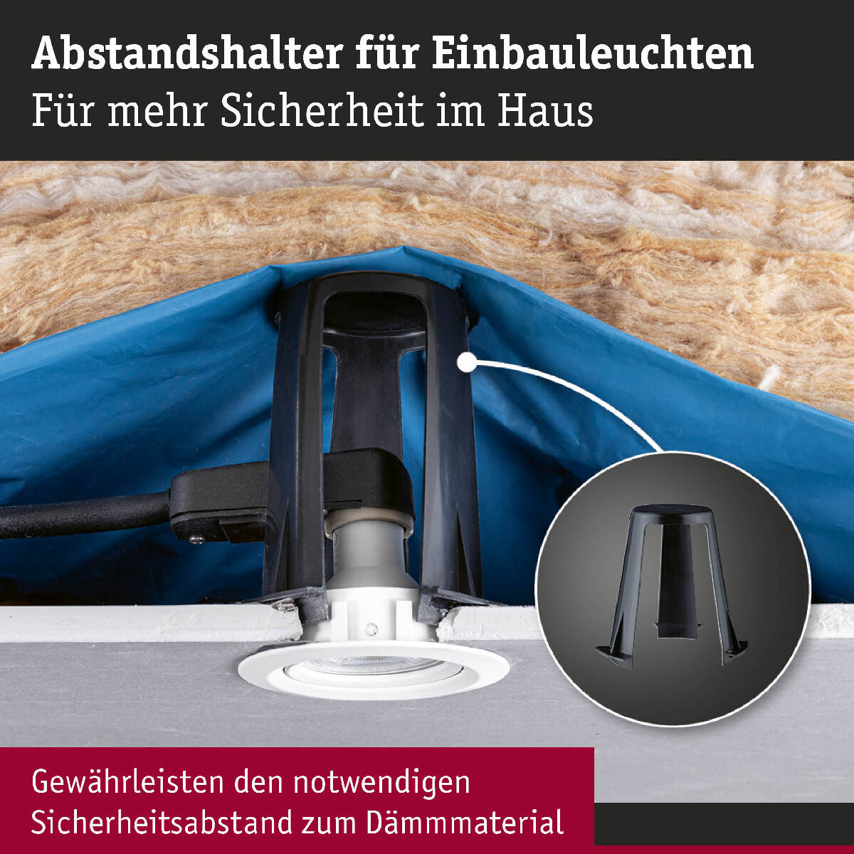 Paulmann Abstandshalter für Einbauleuchten mit Standardgröße und Bohrdurchmessern von 62 - 90 mm Produktabbildung 4