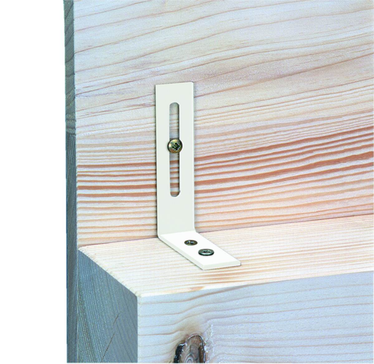 Alberts Verstellwinkel zum Aufschrauben, 65 x 80 x 20 mm, Stahl, Weiß, 50 Stück Produktabbildung 3