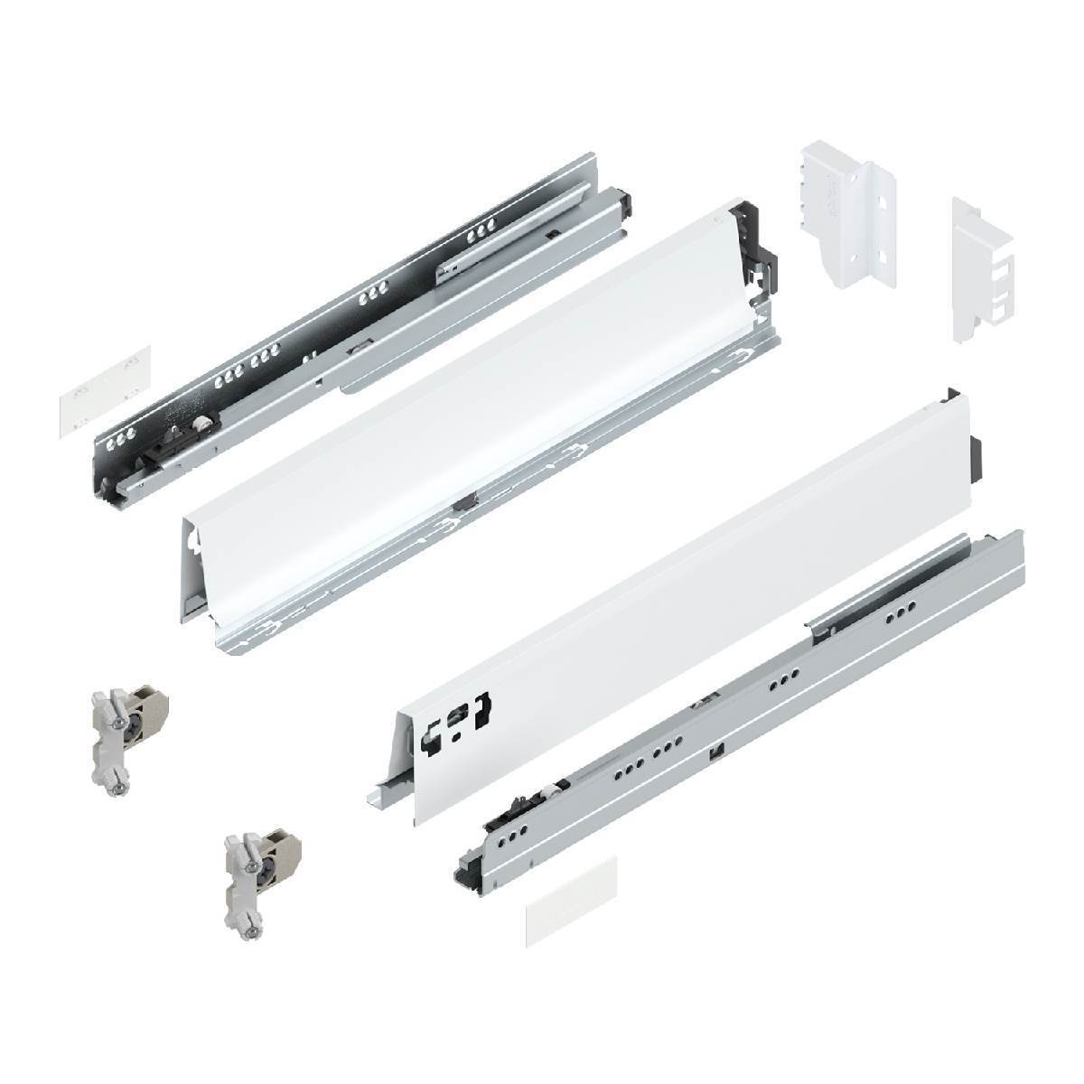 Blum TANDEMBOX antaro, Schubkasten M, BLUMOTION Soft-Close, INSERTA, Seidenweiß, 65 kg & 650 mm Produktabbildung 1