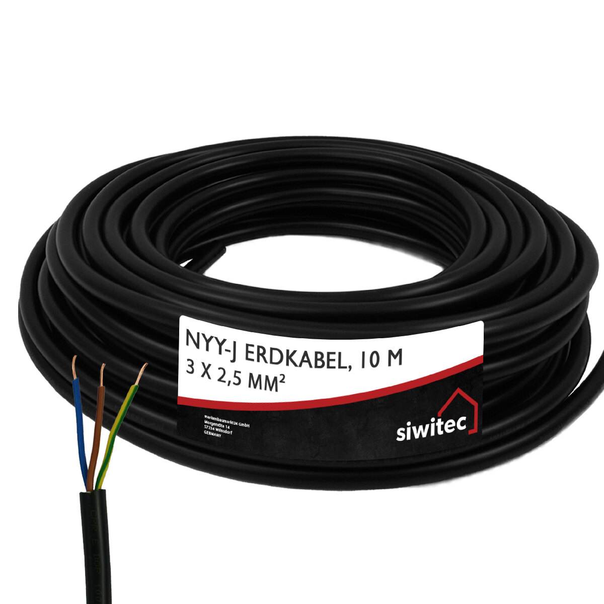 siwitec NYY-J Erdkabel 3 oder 5-adrig mit 1,5 oder 2,5 mm² Aderquerschnitt, Installationskabel Produktabbildung 9