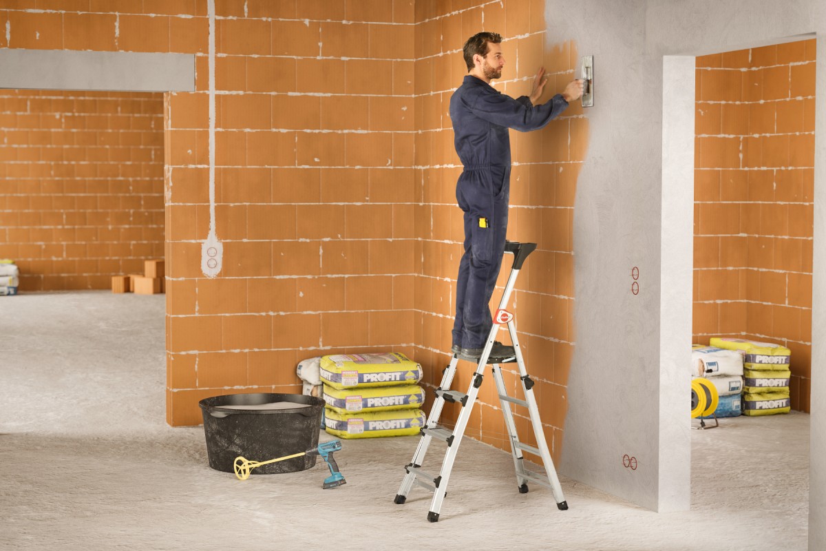 Hailo 2A-Ware TL100 TopLine Aluminium-Haushaltsleiter, 3 - 5 Stufen, flexible Arbeitshöhe, Ablage Produktabbildung 13