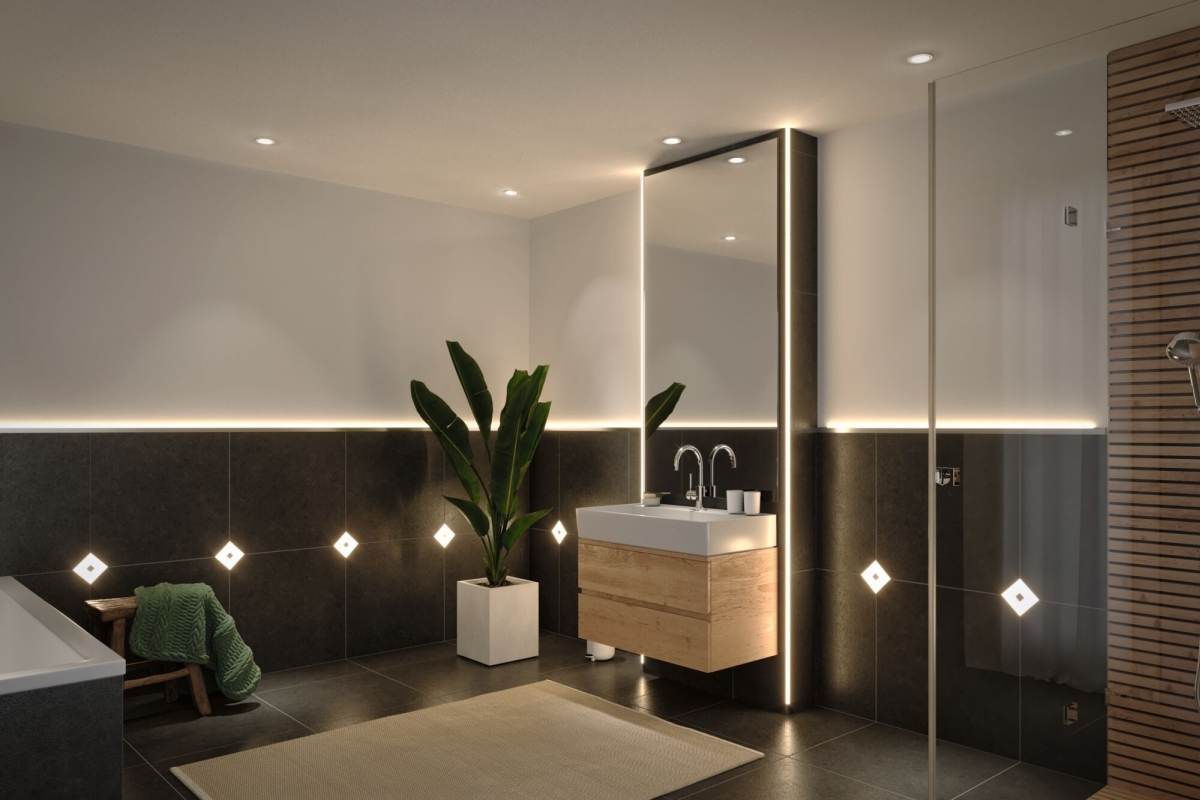 Paulmann LumiTiles LED Strip Einbauprofil, 1 m oder 2 m, Alu eloxiert | Satin, Indirektes Licht Produktabbildung 6