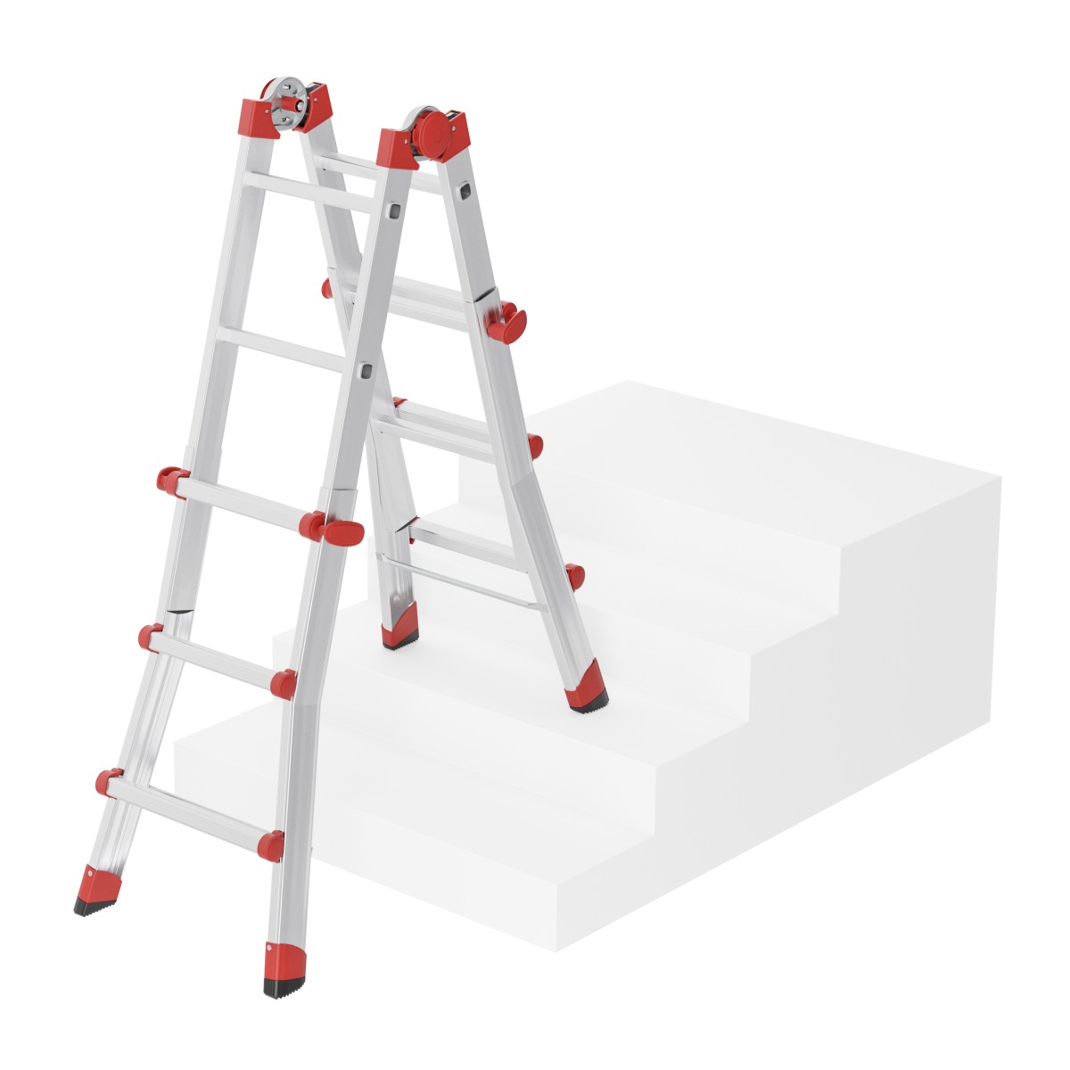 Hailo 2A-Ware M80 Multifunktions-Teleskopleiter, 4x3 Sprossen, zusammenschiebbare Leiter  Alu Produktabbildung 4