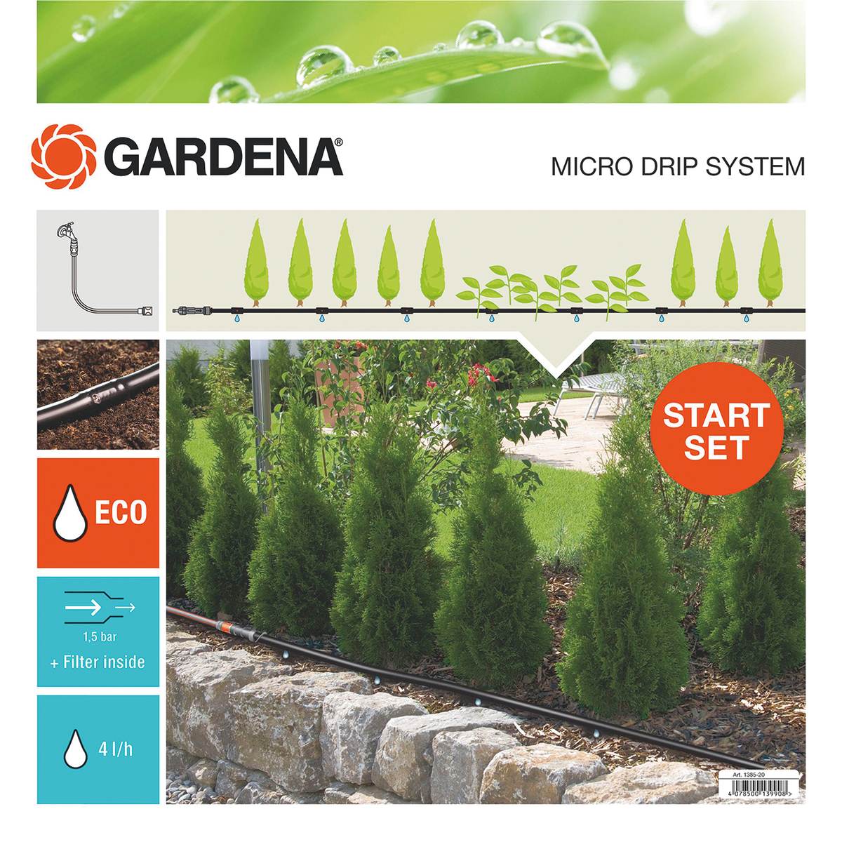 Gardena Micro-Drip-System Start Set Pflanzreihen S Produktabbildung