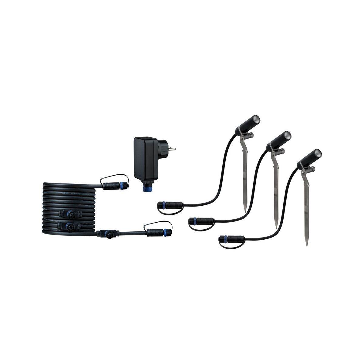 Paulmann Plug & Shine Basisset Erdspieß Plantini, IP65, 3x2,5W, 24V, Anthrazit, Warmweiß (3000 K) Produktabbildung 9
