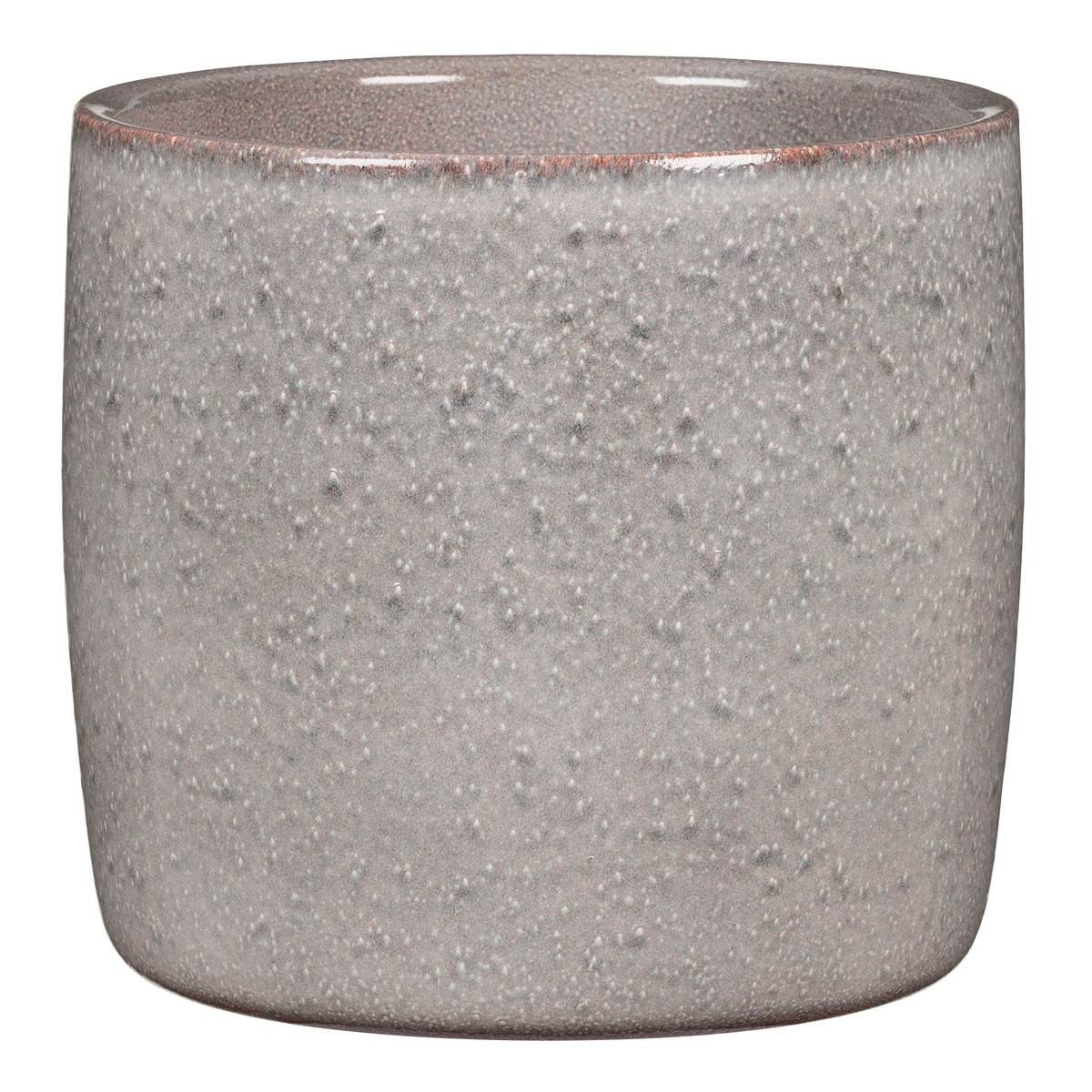 Scheurich Solido Blumentopf aus Keramik, rund, Seashell (grau), 15 x 13,7 cm Produktabbildung 1