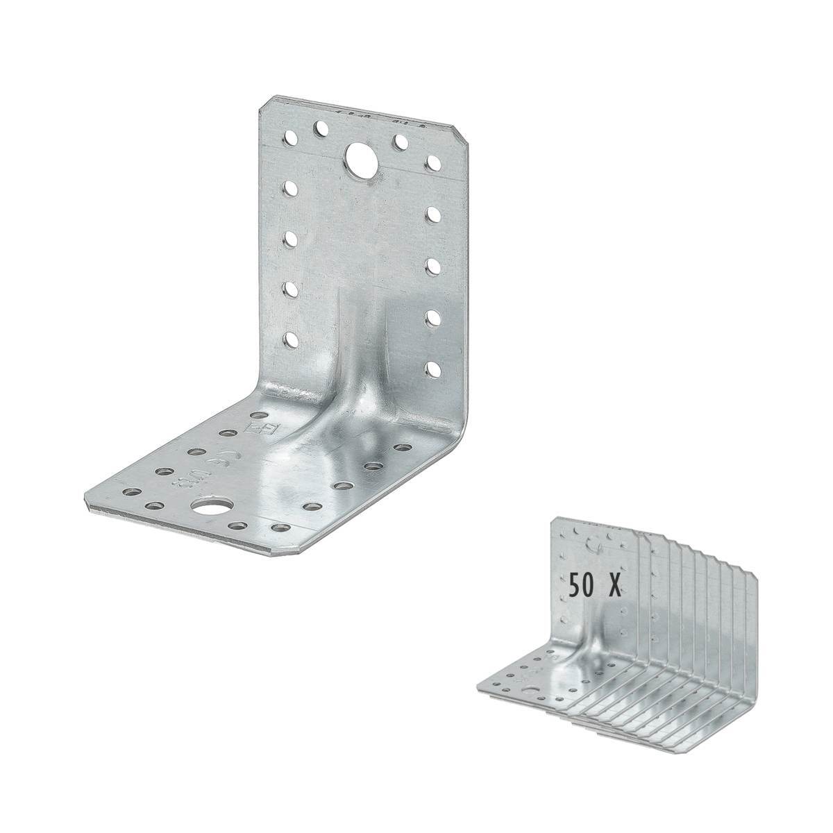 siwitec Winkelverbinder mit Sicke,  70 x 70 x 55 mm, 50 Stück, Winkel sendzimirverzinkt mit CE-Kennzeichnung Produktabbildung