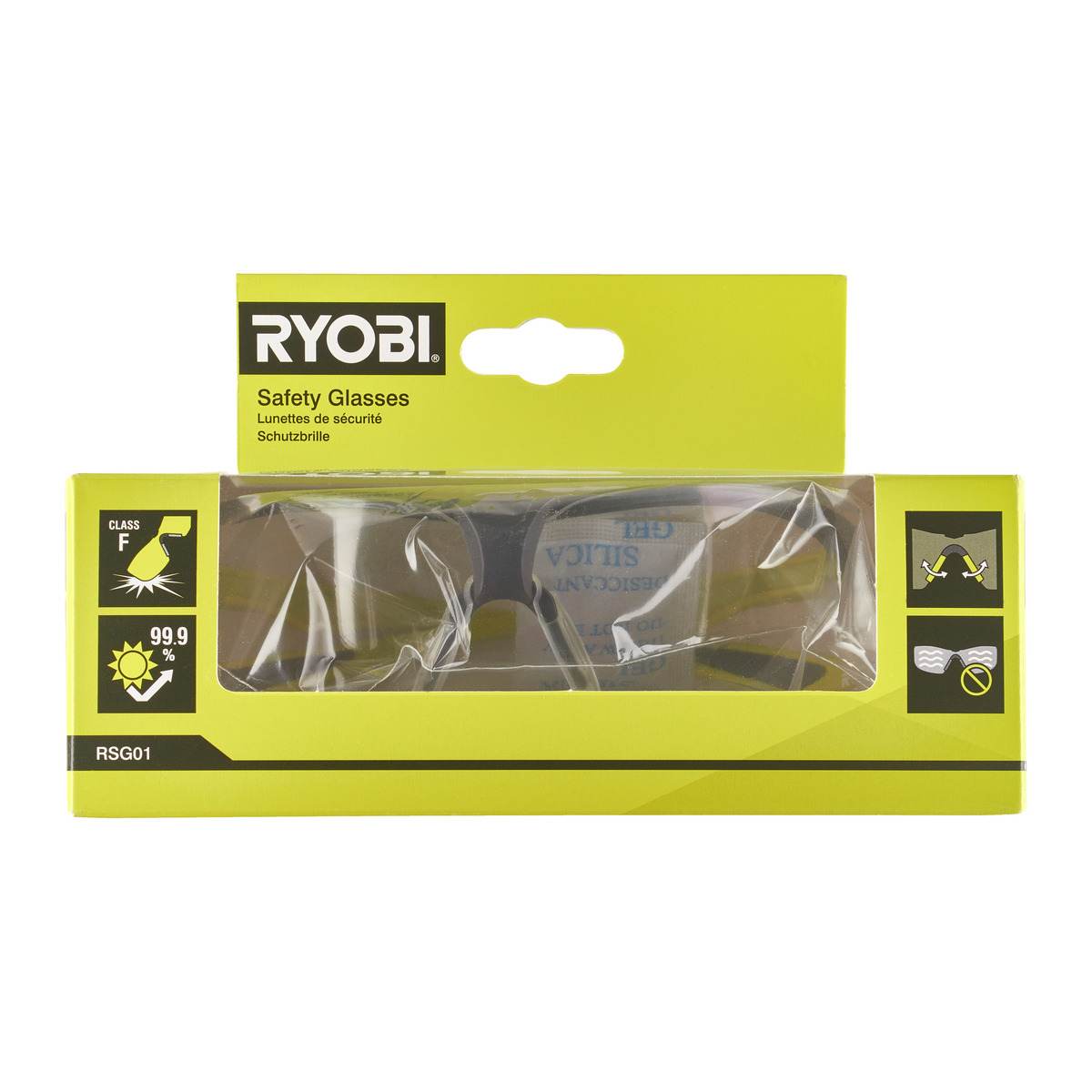 Ryobi Sicherheitsbrille klar, Polycarbonat, Z87, UV Schutz, Antibeschlag, Verstellbar, RSG Produktabbildung 5