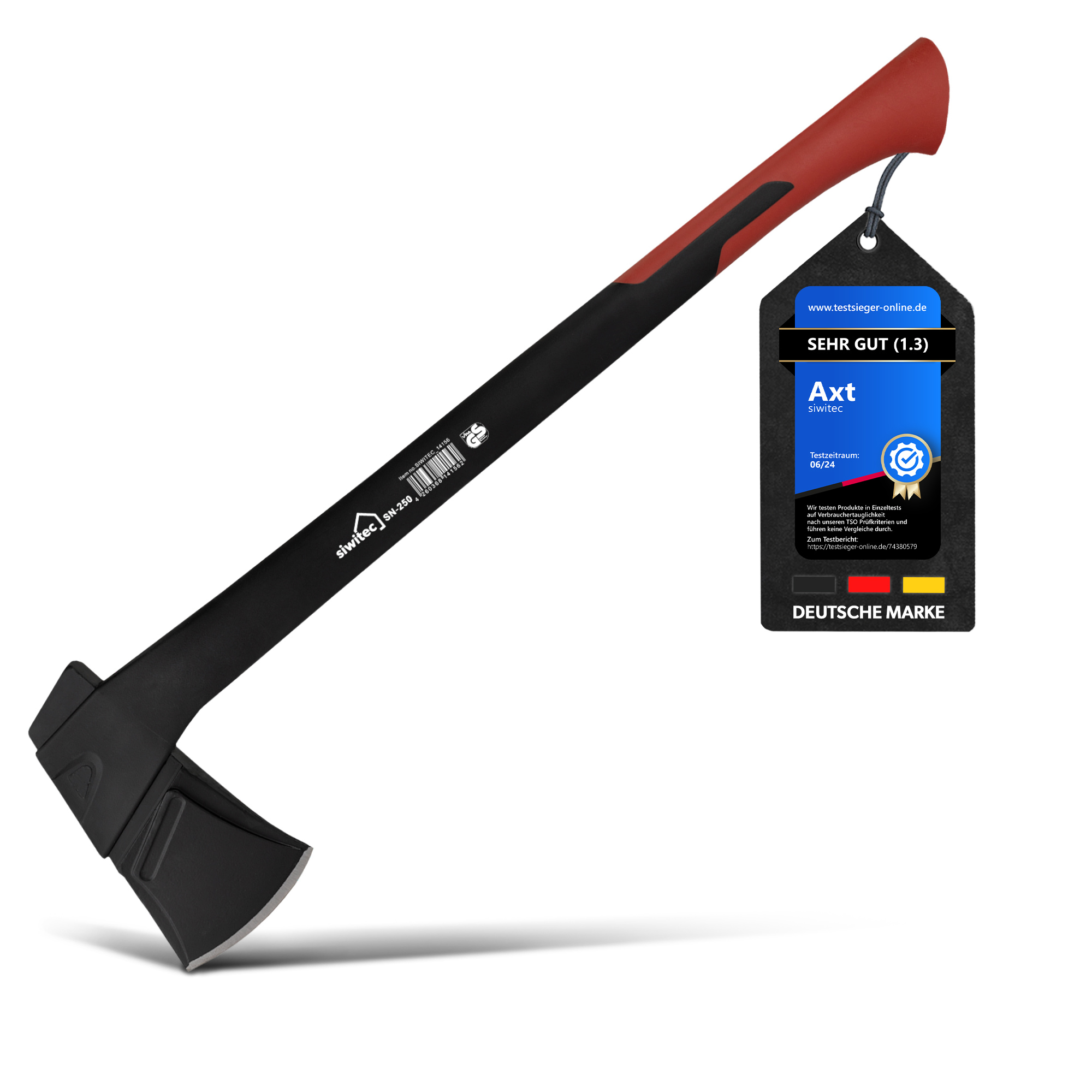 siwitec Nylonaxt SN-250, 2500 Gramm Kopfgewicht inkl. Schnittschutz Produktabbildung