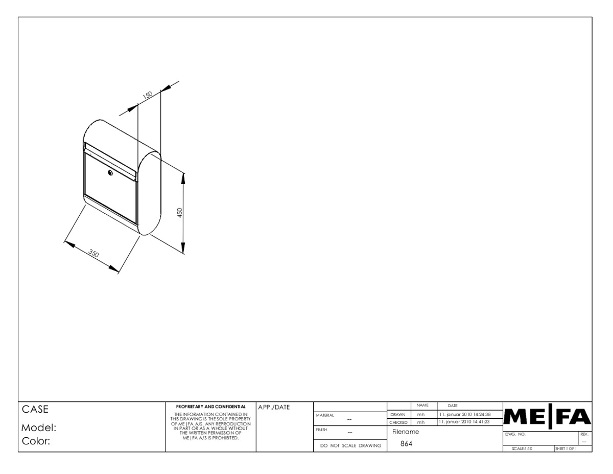 Mefa Ruby Briefkasten grau Produktabbildung 3