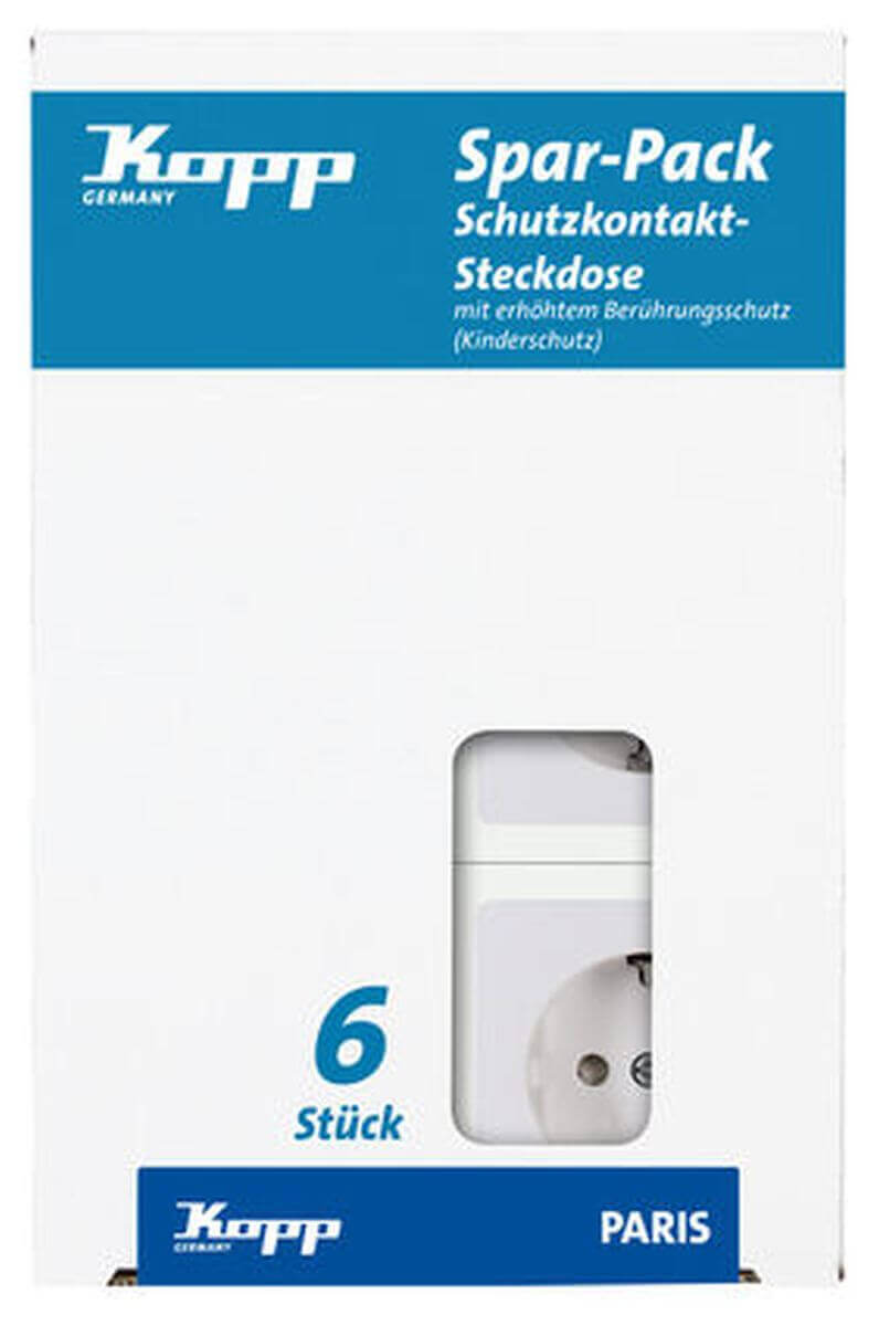Kopp Steckdosen-Set Paris, 6x Steckdosen mit Berührungsschutz, Weiß, Silber, Palisander & Schwarz Produktabbildung 2
