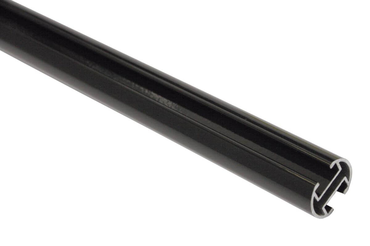 Gardinia Chicago Gardinenstange mit zwei Innenkanälen, Ø 20 mm, Schwarz, 160 cm Länge Produktabbildung