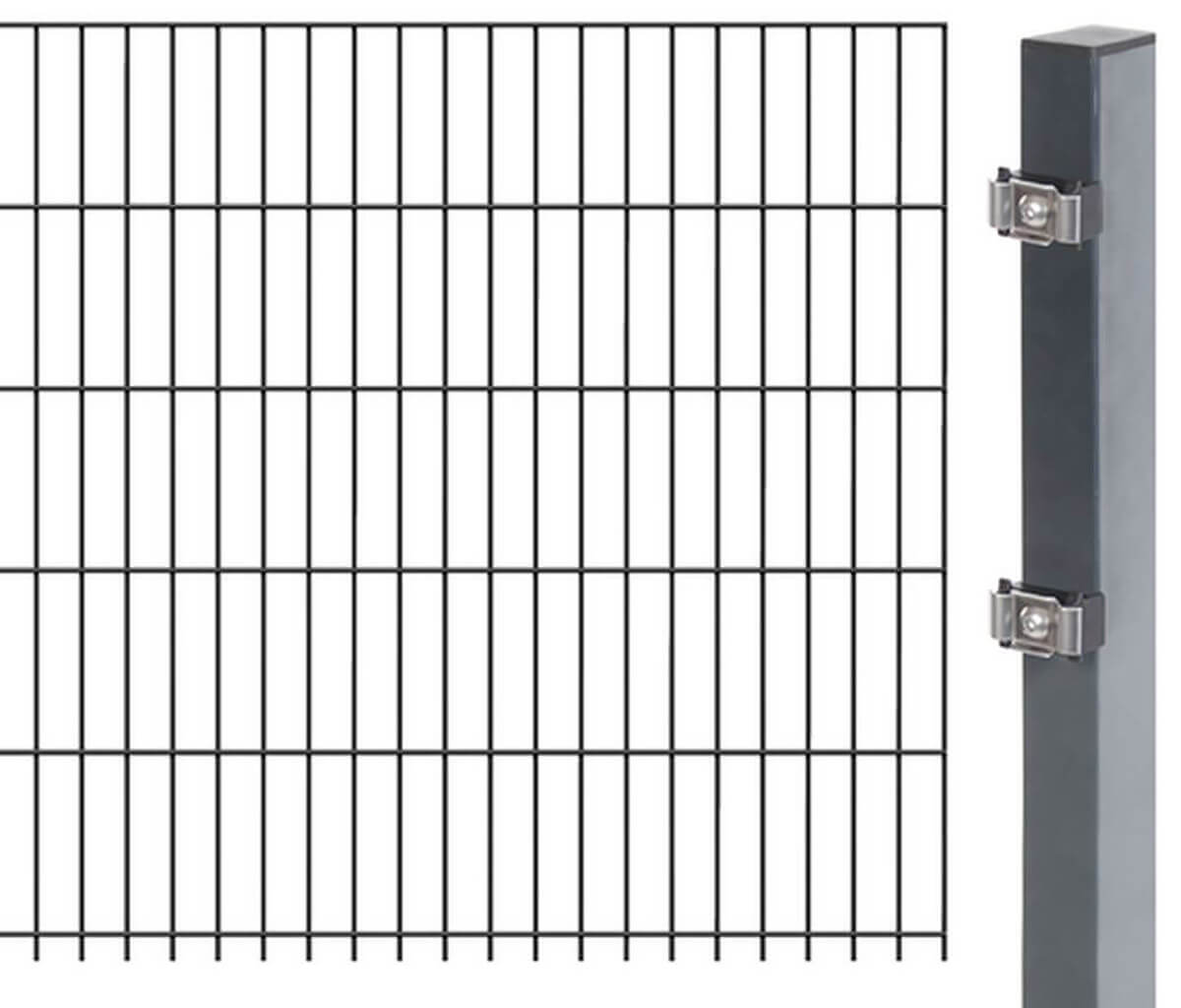 Alberts Anbauset Doppelstabmattenzaun, verschiedene Farben, Zaunhöhe 80 - 200 cm, Länge 2 m Produktabbildung 3
