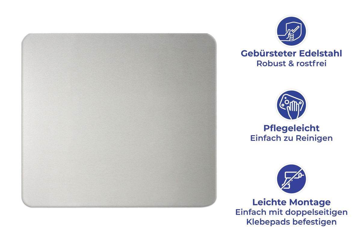 Maximex Wandblende Edelstahl, dekorativer Küchen Spritzschutz aus gebürstetem, rostfreiem Edelstahl Produktabbildung 3