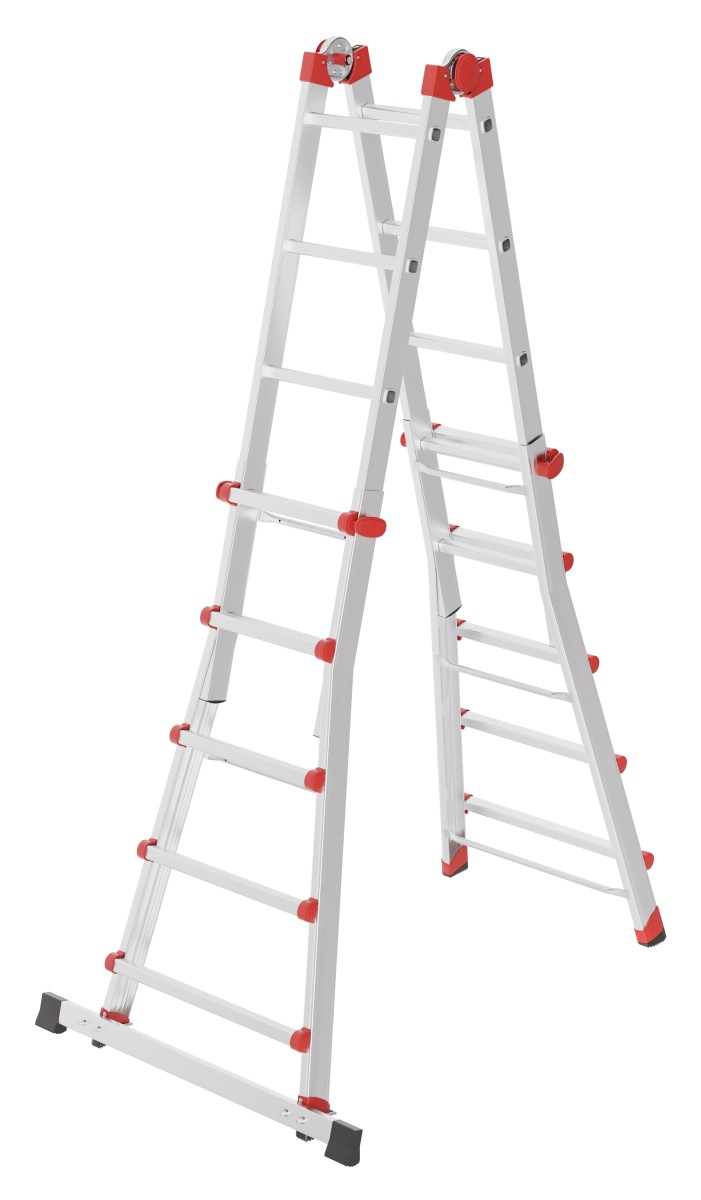 Hailo 2A-Ware M80 Multifunktions-Teleskopleiter, 4x5 Sprossen, zusammenschiebbare Leiter  Alu Produktabbildung 1