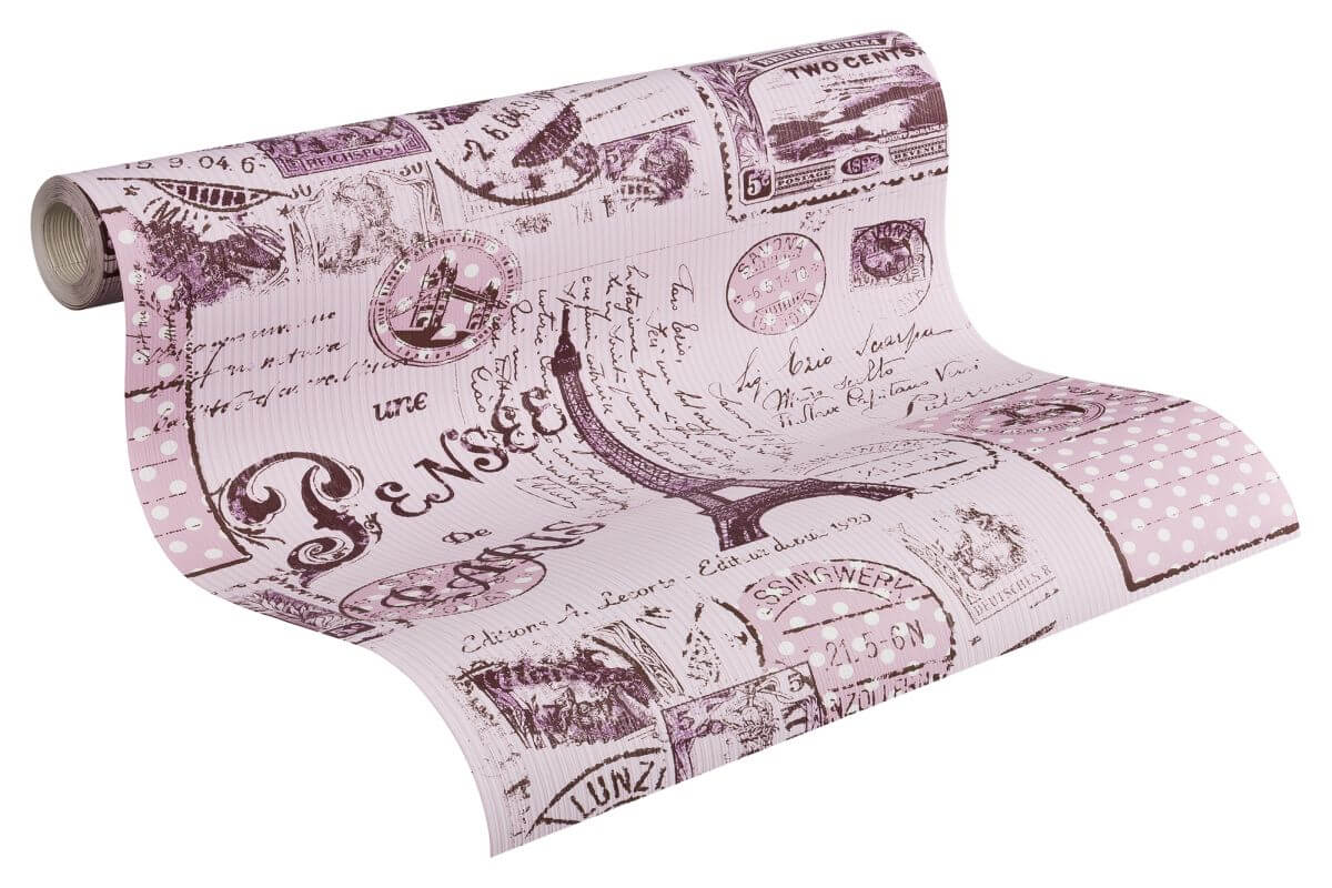 AS Creation Tapete | Ausgefallene Tapete Paris | Braun Rot Lila