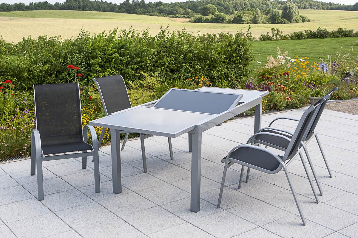 YOURSOL by Merxx Gartenmöbel Set Amalfi für 4 Personen mit Ausziehtisch