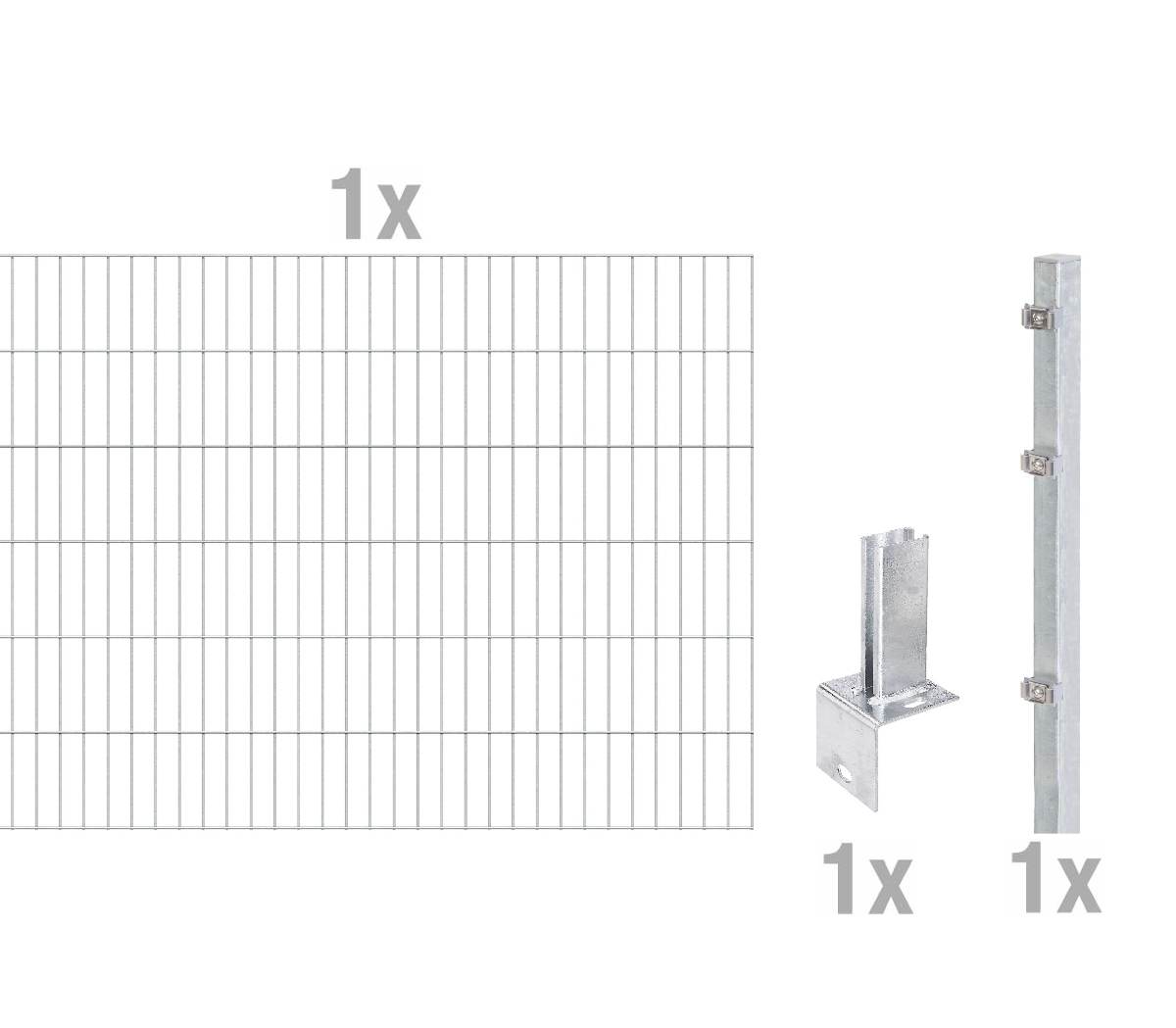 Alberts Anbauset Doppelstabmattenzaun mit L-Pfostenträger, 2 m Matten, Höhe 80-120 cm, Länge 2 m Produktabbildung 3