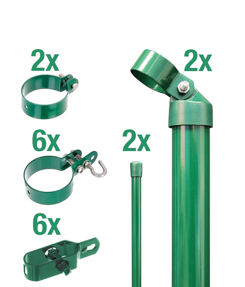 Alberts Zaunanschluss-Set für Wellengittertore zum Einbetonieren, Grün, Pfosten Ø 60 mm, 1,75 m Höhe Produktabbildung 1