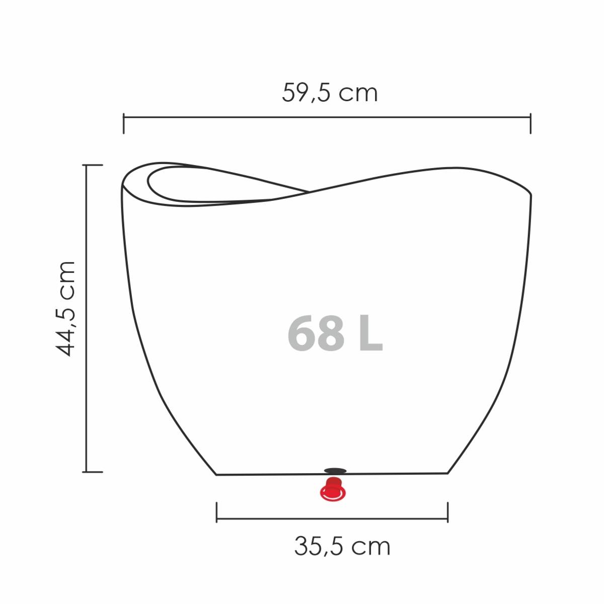 Scheurich Blumentopf Wave Globe für Innen & Aussen, runder Kübel, Schwarz Granit, Ø 60 cm Produktabbildung 2