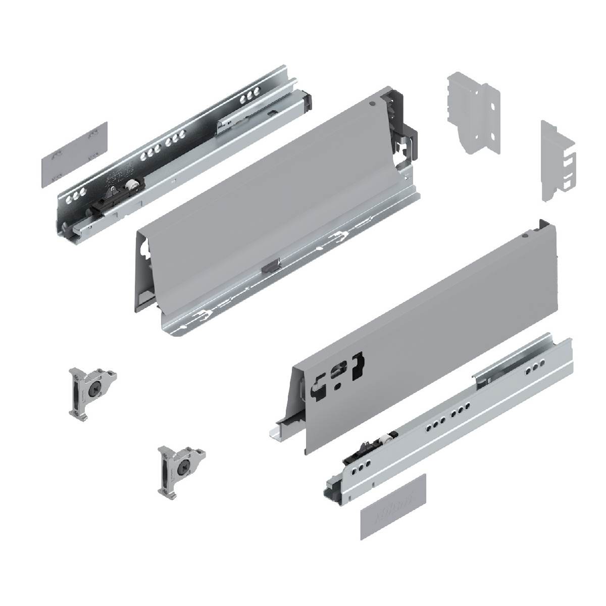 Blum TANDEMBOX Schubkasten M Vollauszug BLUMOTION Soft-Close, zum Anschrauben, Grau, 65kg, 65cm Produktabbildung 2